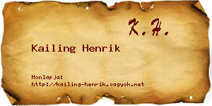 Kailing Henrik névjegykártya
